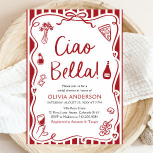 Invitation Ciao Bella Fête des mariées de pizza italienne tir