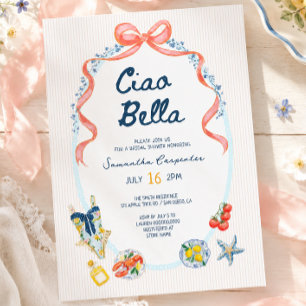 Invitation Ciao bella Italian summer bridal shower 