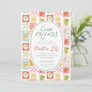 Invitation Ciao Friends Réception de Mariage Italienne Dessin