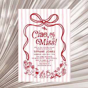 Invitation Ciao Miss Rouge Citron Italien Fête des mariées