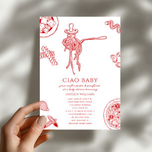 Invitation Ciao Pasta & Pacifiers Fête de Naissance Italienne
