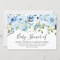 Ciel bleu clair Aquarelle Fleurs garçon Baby showe