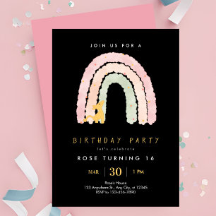 Invitation Ciel coloré Arc-en-ciel Anniversaire