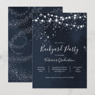 Invitation Ciel du soir Chaîne de lumières Jardin Fête Invita