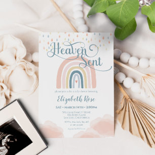 Invitation Ciel envoyé Baby shower arc-en-ciel nuages