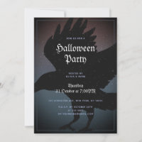 Ciel étoilé d'Halloween de corbeau Grunge