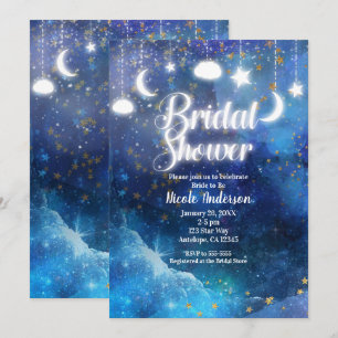 Invitation Ciel Fantastique Étoiles Dorées & Bridal Shower Lu