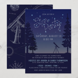 Invitation Ciel nocturne   Astronomy Star Gazing Party