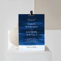 Ciel nocturne bleu marine. Mariage peint moderne