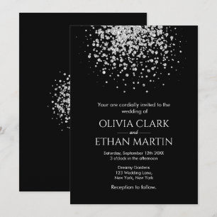 Invitation Ciel nocturne de la Parties scintillant d'argent m