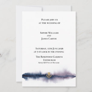 Invitation Ciel nocturne d'Édimbourg Mariage écossais sombre