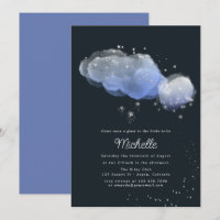 Invitation ciel nocturne étoilé aquarelle pour une