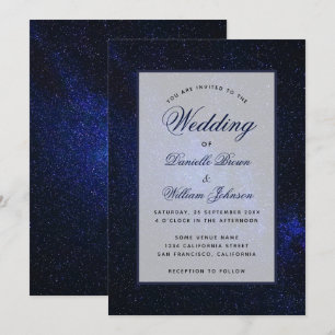 Invitation Ciel nocturne étoilé Écriture élégante de mariage 