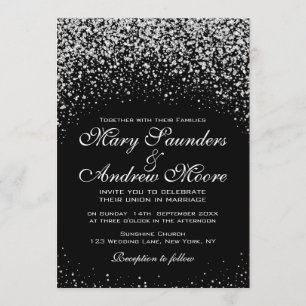 Invitation Ciel nocturne romantique de la Parties scintillant