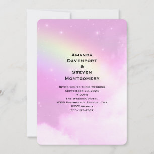 Invitation Ciel rose avec citron jaune arc-en-ciel Mariage
