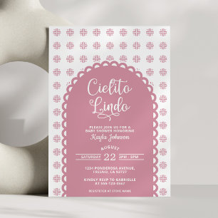 Invitation Cielito Lindo Arche Rose Pâle Talavera Baby Shower