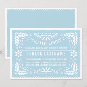 Invitation Cielito Lindo bébé bleu mexicain douche bébé