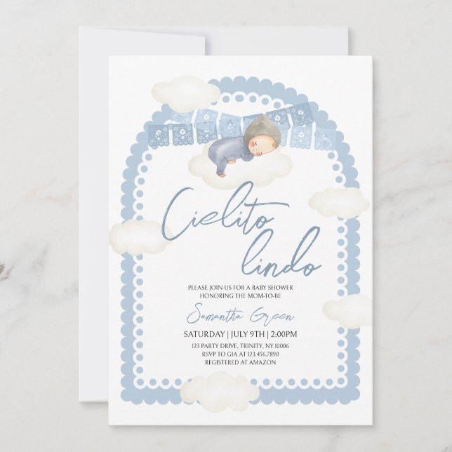 Invitation Cielito Lindo Boy Baby shower (Devant)