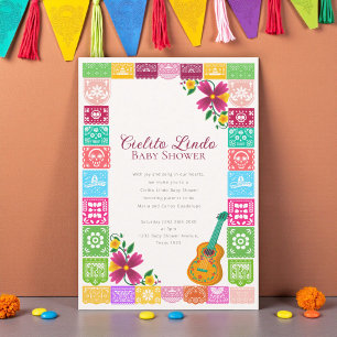 Invitation Cielito Lindo Mexicain Papel Picado Art Populaire 