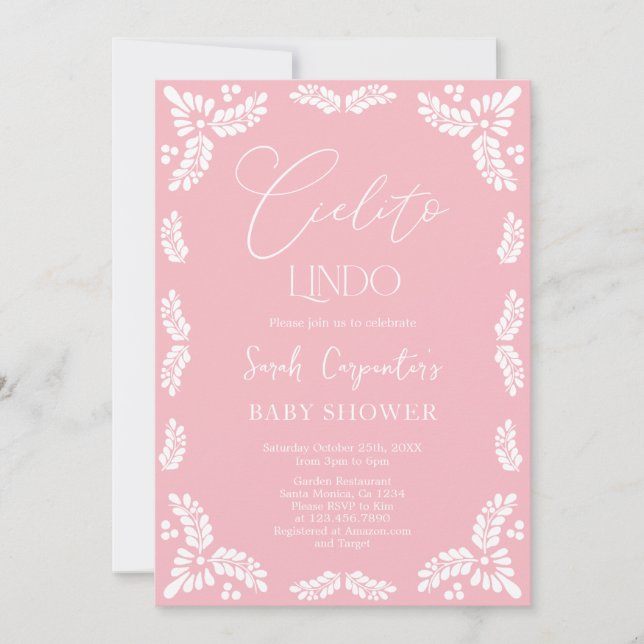 Invitation Cielito Lindo Papel Picado Baby shower Girl (Devant)