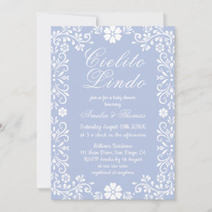 Invitation Cielito Lindo Periwinkle Baby shower mexicain