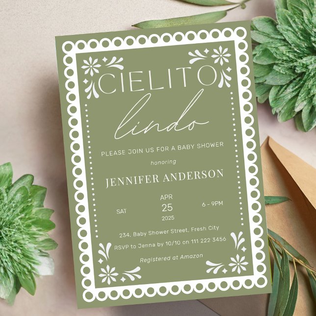 Invitation Cielito Lindo Talavera Baby shower mexicain (Cielito Lindo Talavera Mexican Baby Shower Invitation)