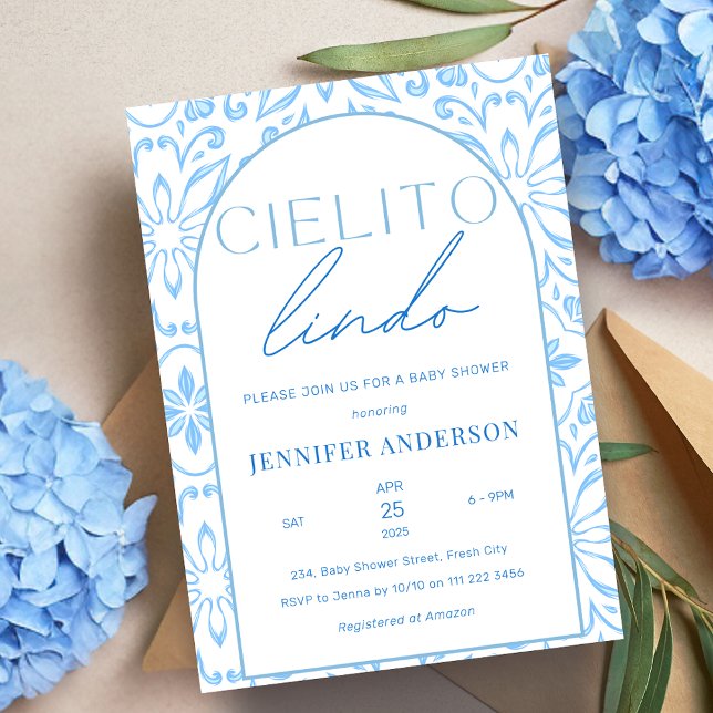 Invitation Cielito Lindo Talavera Baby shower mexicain (Cielito Lindo Talavera Mexican Baby Shower Invitation)
