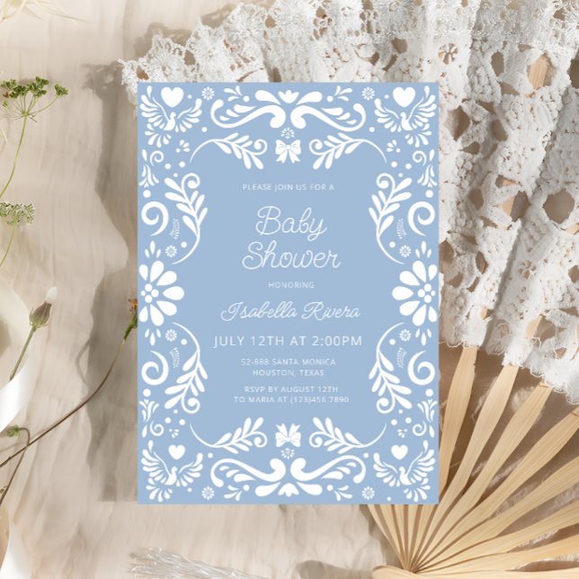 Invitation Cielito Lindo Talavera Mexican Blue Baby Shower  (Créateur téléchargé)