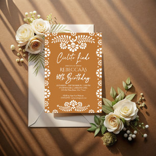 Invitation Cielito lindo terracotta Mexicain 60e anniversaire