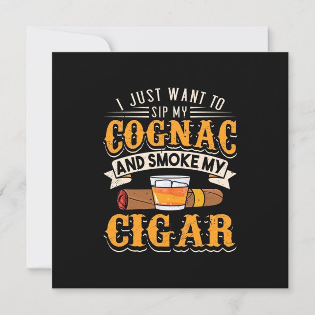 Invitation Cigar Lover | Mon Cognac Et Fumer Mon Cigar (Devant)