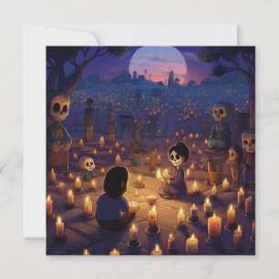 Invitation Cimetière de Dia de los Muertos "Marigold Meadows"