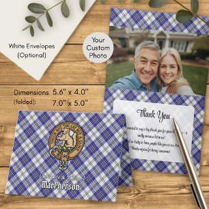 Invitation Cimier du clan MacPherson sur tartan bleu de robe