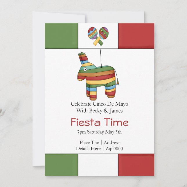 Invitation Cinco De Mayo Pinata Fiesta (Devant)