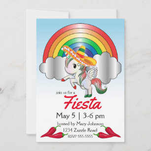 Invitation Cinco de Mayo Unicorn Pegasus