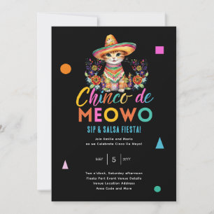 Invitation Cinco De Meowo Fun Chat Fête Heure