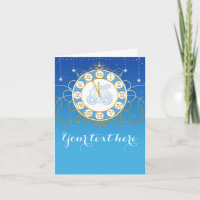 Cinderella Presque minuit Blue Fold Card Invitatio