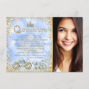 Invitation Cinderella Princess Carrosse Photo Quinceanera