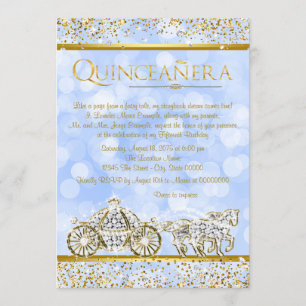 Invitation Cinderella Princesse Cheval Carrosse Quinceanera