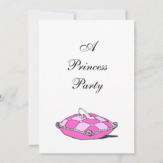 Invitation Cinderella Slipper Coussin rose Princesse (Devant)