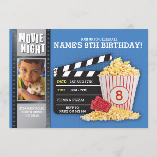Invitation Cinéma de nuit Cinéma de fête d'anniversaire Photo