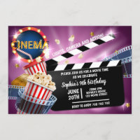 Cinéma Fille Anniversaire Popcorn Temps Film