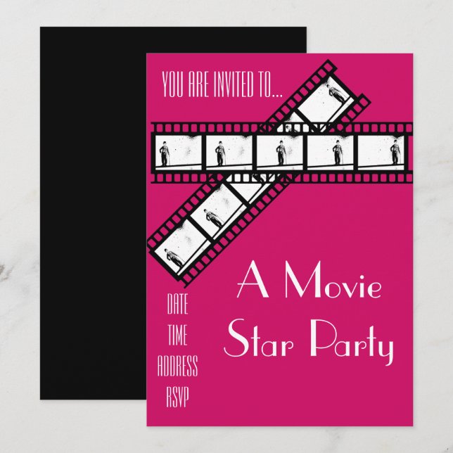 Invitation Cinéma Star Hollywood s'habiller parti (Devant / Derrière)