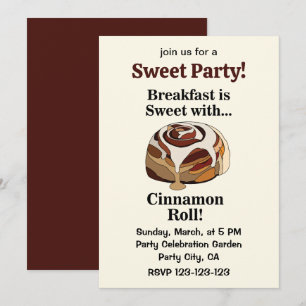 Invitation Cinnamon Rolls Cute Swete Breakfast