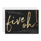 Cinq Oh 50e anniversaire Black Gold Foil élégant C