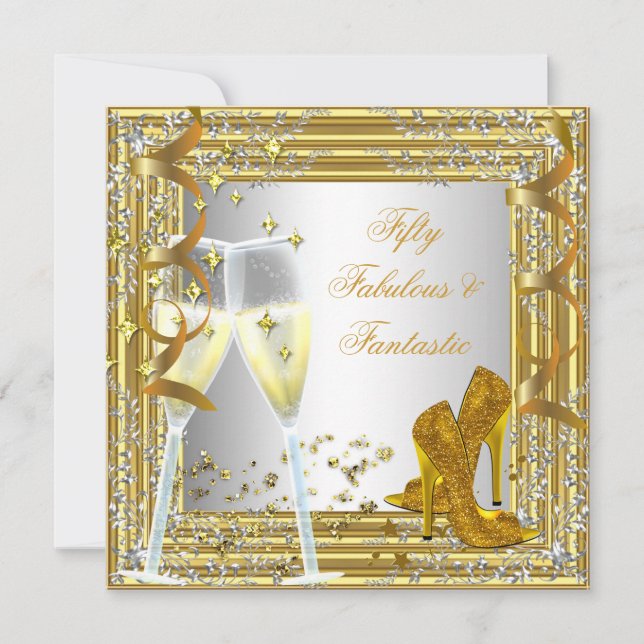Invitation Cinquante 50 & Fantastic Fabulous Gold Silver (Devant)