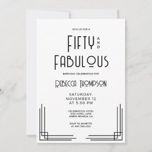 Invitation Cinquante ans et Fabuleux Art Déco Moderne 50e Ann