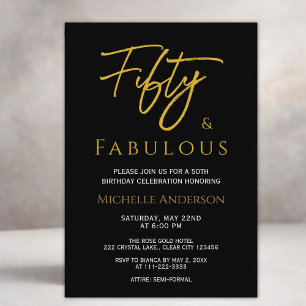 Invitation Cinquante ans et Fabuleux Élégante Célébration en