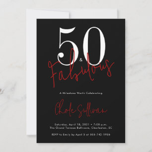 Invitation Cinquante ans et Fabuleux Fête d'anniversaire 50 a