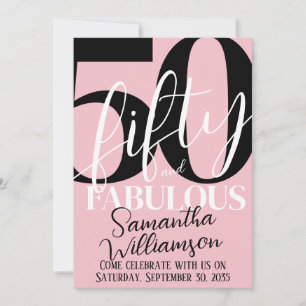 Invitation Cinquante ans et Fabuleux Fête d'anniversaire 50 a