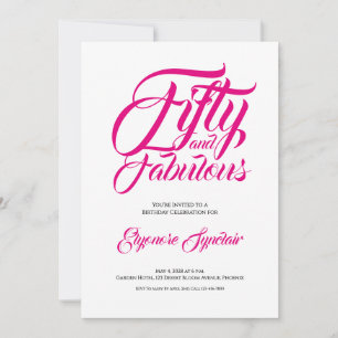 Invitation Cinquante ans et Fabuleux Fête d'anniversaire 50 a